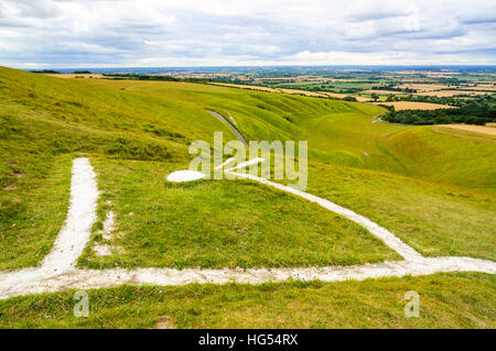 Chef de l'Uffington White Horse sur White Horse Hill Oxfordshire Banque D'Images