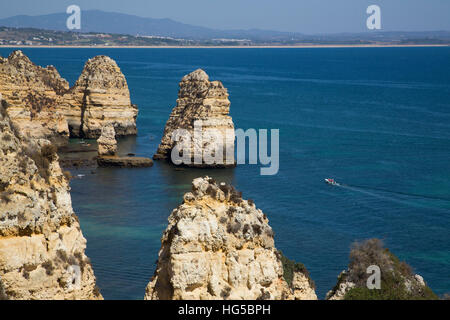 Vue de Ponta da Piedade, Lagos, Algarve, Portugal Banque D'Images