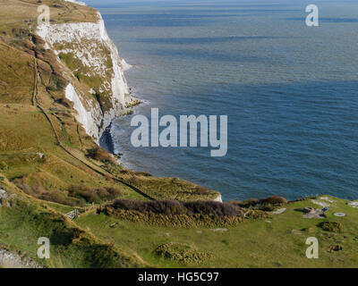 Falaises blanches de Douvres, Langdon Bay, Kent, UK Banque D'Images