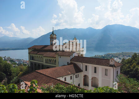 Madonna del Sasso, Monastère, Locarno, Locarno, le Lac Majeur, Tessin, Suisse Banque D'Images