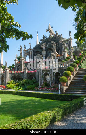 Fontaines fleuries, Isola Bella, îles Borromées, Lac Majeur, Piémont, lacs italiens, Italie Banque D'Images