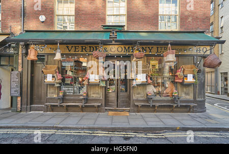 Vert et compagnie. spitalfields. Boutique boutique en bois/ Banque D'Images