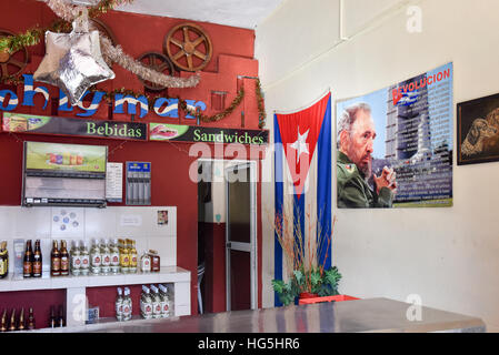 Des affiches de Fidel Castro à La Havane après sa mort Banque D'Images