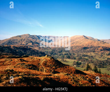 Le Fairfield Horseshoe de Loughrigg Ambleside Lake District est tombé au-dessus de l'Angleterre Cumbria Banque D'Images