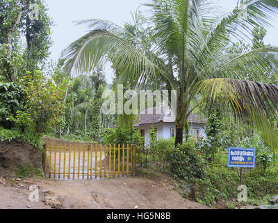 Maison rurale dans la région de Kerala, Inde Banque D'Images