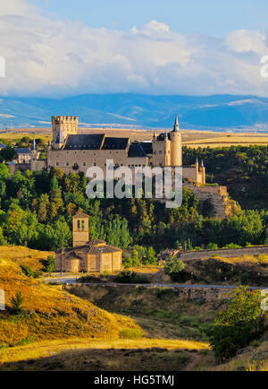 L'Espagne, Castille et Léon, Segovia, vue de l'Alcazar. Banque D'Images