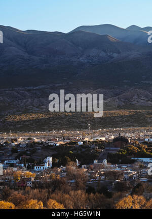 Argentine, Province de Jujuy, paysage de Humahuaca au coucher du soleil. Banque D'Images