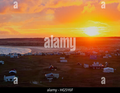 L'Uruguay, Rocha, Ministère de l'Cabo Polonio au coucher du soleil. Banque D'Images