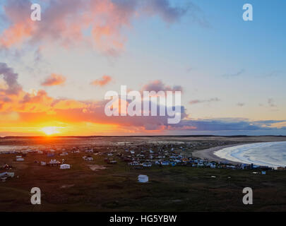 L'Uruguay, Rocha, Ministère de l'Cabo Polonio au coucher du soleil. Banque D'Images