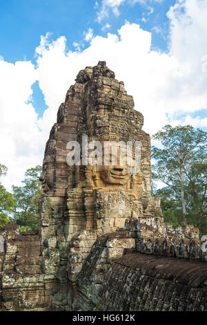 Ancien château Bayon, Angkor Thom, au Cambodge Asie Banque D'Images