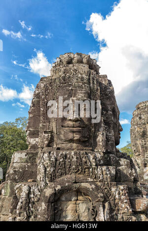 Ancien château Bayon, Angkor Thom, au Cambodge Asie Banque D'Images