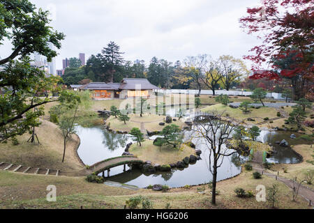 Jardin Gyokusen'inmaru, le Château de Kanazawa, la ville de Kanazawa, Ishikawa Prefecture, Japan Banque D'Images