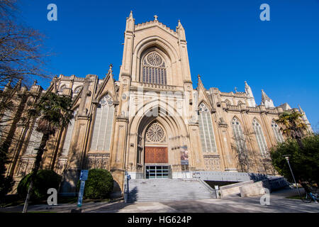 Cathédrale de Marie Immaculée à Vitoria, Espagne, construit au 20ème siècle avec un style gothique. Banque D'Images