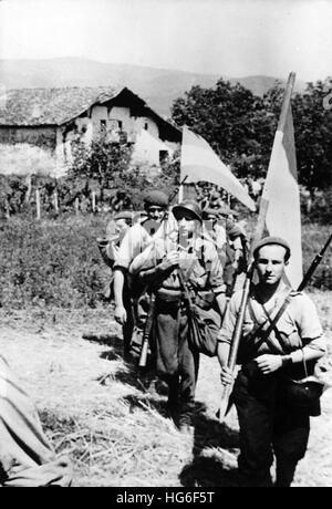 L'image de la Propganda nazie montre l'avance des troupes francos dans le pays basque près de Galdakao et Lemona, Espagne, juin 1937. Fotoarchiv für Zeitgeschichtee - PAS DE SERVICE DE FIL - | utilisation dans le monde entier Banque D'Images