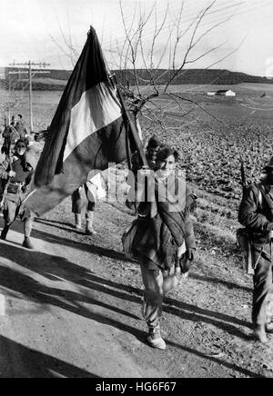 L'image de la propagande nazie montre l'avance des troupes francos à Malaga. La photo a été prise à Malaga, Espagne, janvier 1937. Fotoarchiv für Zeitgeschichtee - PAS DE SERVICE DE FIL - | utilisation dans le monde entier Banque D'Images