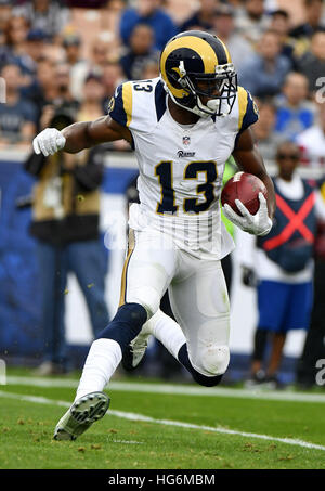 Los Angeles, Californie, USA. Dec 11, 2016. Michael Thomas de la Los Angeles Rams en action lors d'une perte de 42-14 à l'Atlanta Falcons au Los Angeles Memorial Coliseum de Los Angeles, Ca. © John Pyle/ZUMA/Alamy Fil Live News Banque D'Images