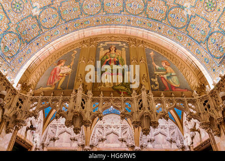 Détails de l'architecture d'intérieur le hall de l'édifice historique Woolworth Building à New York, conçu par l'architecte Cass Gilbert Banque D'Images