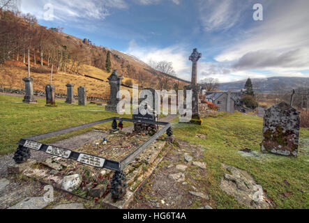 Ciel dramatique à Balquhidder, Sterling, Ecosse, UK - Rob Roy MacGregors rouge lieu de repos Banque D'Images