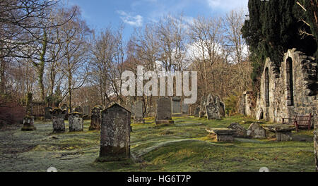 Ruiné le cimetière de Balquhidder,Sterling, Ecosse, UK - Rob Roy MacGregors rouge lieu de repos Banque D'Images