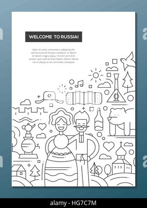 Bienvenue à la Russie - brochure design ligne modèle d'affiche A4 Illustration de Vecteur