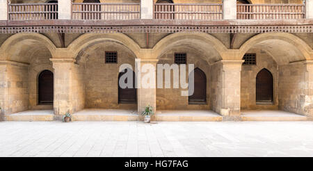 Façade du rez-de-chaussée du wikala (caravansérail) de Bazaraa Banque D'Images