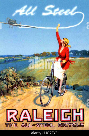 1920 UK Raleigh Annonce magazine Banque D'Images