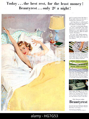 1950 USA Magazine Beautyrest Annonce Banque D'Images