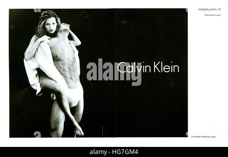 1990 UK Calvin Klein annonce Magazine Banque D'Images