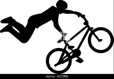 Silhouette de bmx rider stunt Illustration de Vecteur