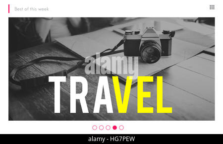 Site Web de l'aventure voyage Blog Internet Concept en ligne Banque D'Images