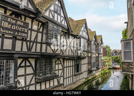 Historique Old Weavers House dans le centre de la vieille ville de Canterbury, Kent, sud-est de l'Angleterre Banque D'Images