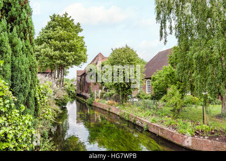 Rivière Stour dans le centre-ville historique de Canterbury, Kent, Angleterre Banque D'Images