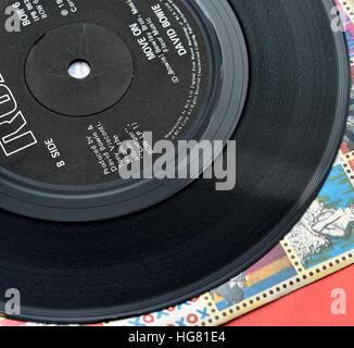 Un disque d'enregistrement de musique de chlorure de polyvinyle. Banque D'Images