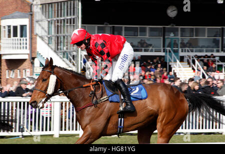 Courses hippiques à l'hippodrome de Stratford dans le Warwickshire, en Angleterre. Banque D'Images