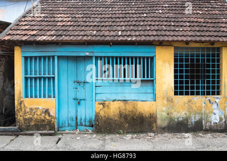 Maison ancienne dans village juif, Mattancherry, Kochi (Cochin), Kerala, Inde Banque D'Images