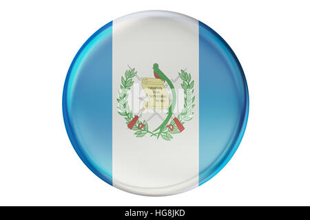 Badge avec le drapeau du Guatemala, rendu 3D isolé sur fond blanc Banque D'Images