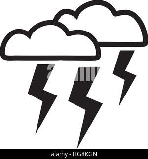 Les nuages et l'orage - icône d'orage Illustration de Vecteur
