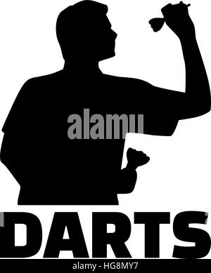 Joueur. Silhouette avec Word. Illustration de Vecteur