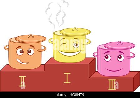 Smileys Pan sur socle Illustration de Vecteur