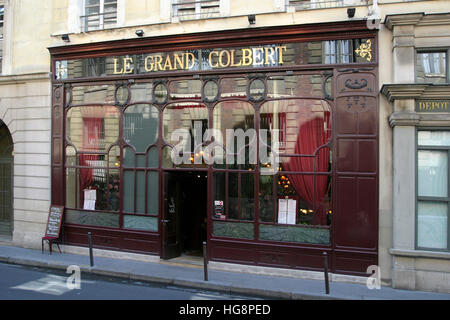 Le Grand Colbert, brasserie traditionnelle qui est apparue dans deux films (y compris 'Something's Gotta Give'), Paris, France Banque D'Images