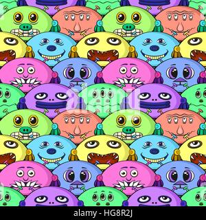 Cartoon Monstres Seamless Illustration de Vecteur