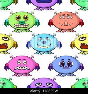 Cartoon Monstres Seamless Illustration de Vecteur
