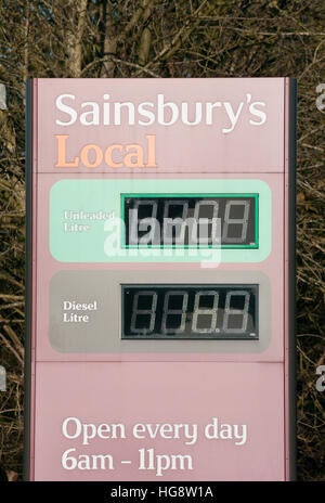 Sainsburys combustible local : Sign Banque D'Images