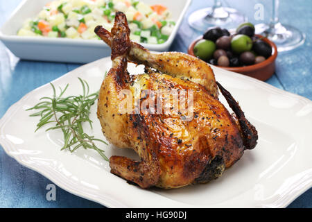 Poulet rôti poulet rôti entier, Banque D'Images