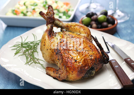 Poulet rôti poulet rôti entier, Banque D'Images