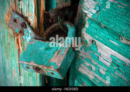 La serrure de la old rusty background Banque D'Images