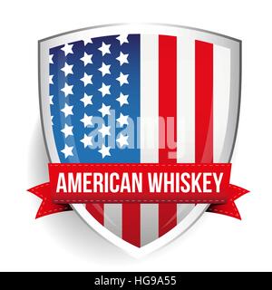 Ruban sur whiskey américain USA flag Illustration de Vecteur