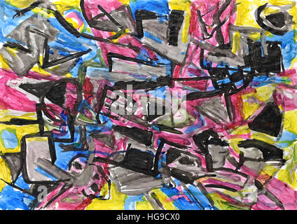 Abstract colorful Hand painted background Banque D'Images