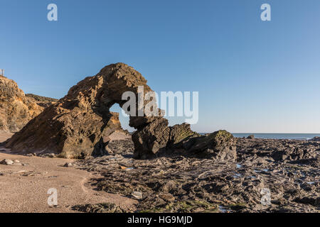 Arche rock formation Pointe du Payre, France Banque D'Images