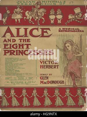 'Alice et les huit Princesses' 1905 Partitions Musicales couvrir Banque D'Images